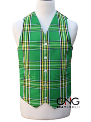 Men's Wedding Irish Tartan Vest 5 Button Scottish Kilt Waistcoat