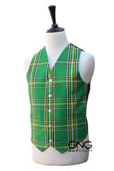 Men's Wedding Irish Tartan Vest 5 Button Scottish Kilt Waistcoat