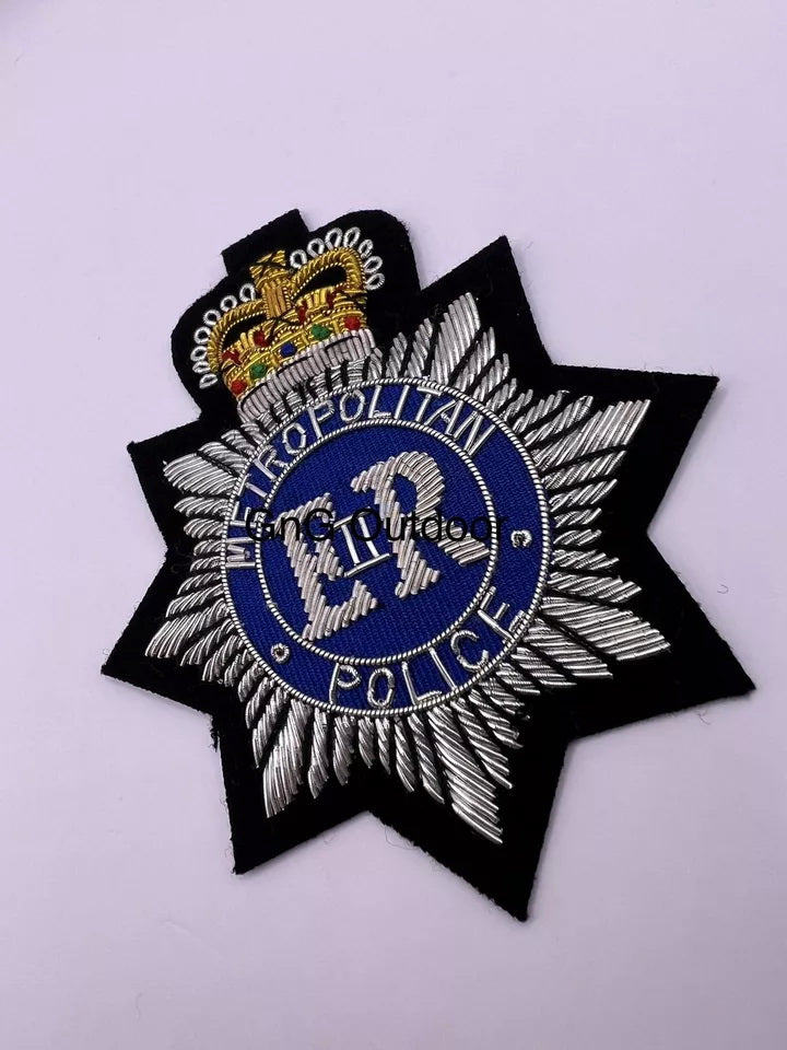 Metropolitan Police Hand Embroidered Bullion Wire Blazer Badge Replica Badge