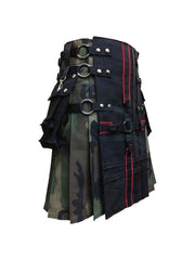 Scottish Handmade Camo Hybrid Utility Kilt for Men Sizes 28" to 62"