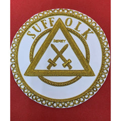 Masonic Apron Badge Suffolk Hand Embroidered Bullion And Wire Apron Badges