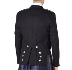 Men’s Scottish Black Prince Charlie jacket and 5 button waistcoat