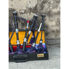 Full Size Black Pride of Scotland Bagpipe Rosewood Silver Mounts Bagpipe