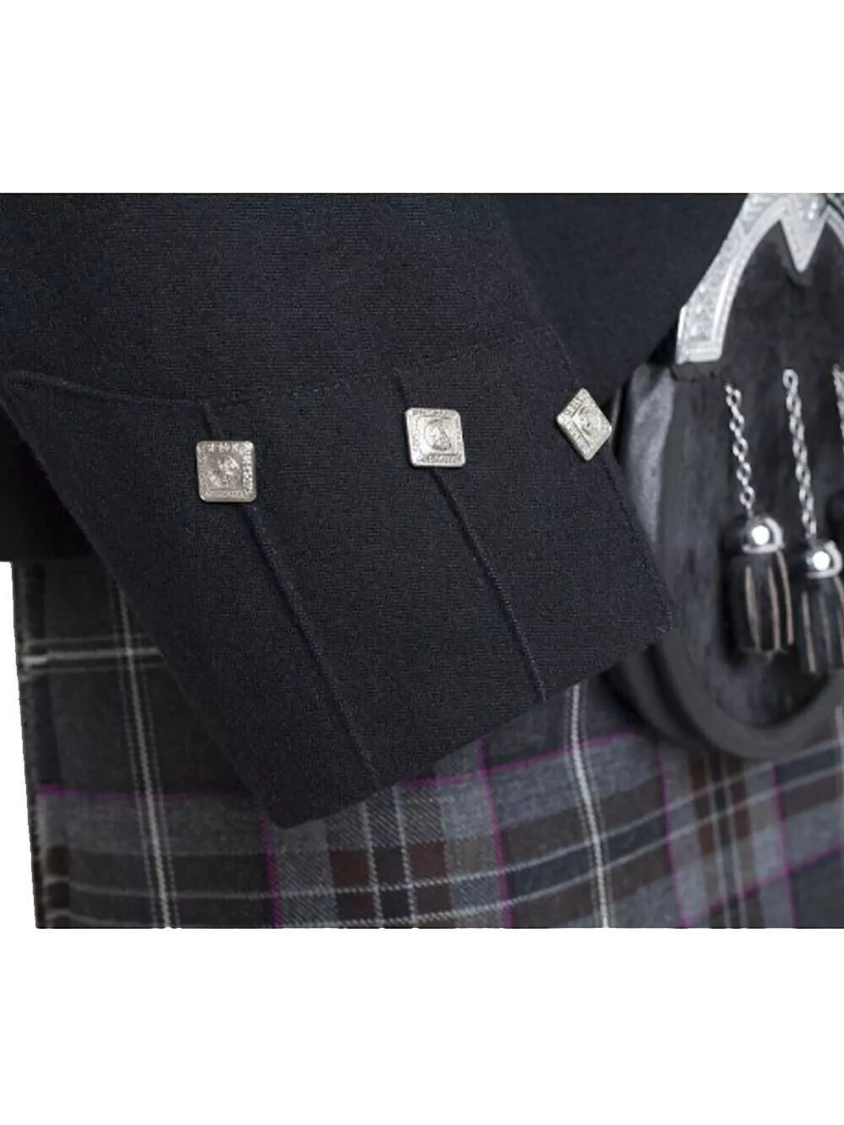 Men's Argyle Kilt Jacket And 5 Button Vest Scottish Wedding Kilts Jacket