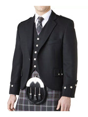 Men's Argyle Kilt Jacket And 5 Button Vest Scottish Wedding Kilts Jacket