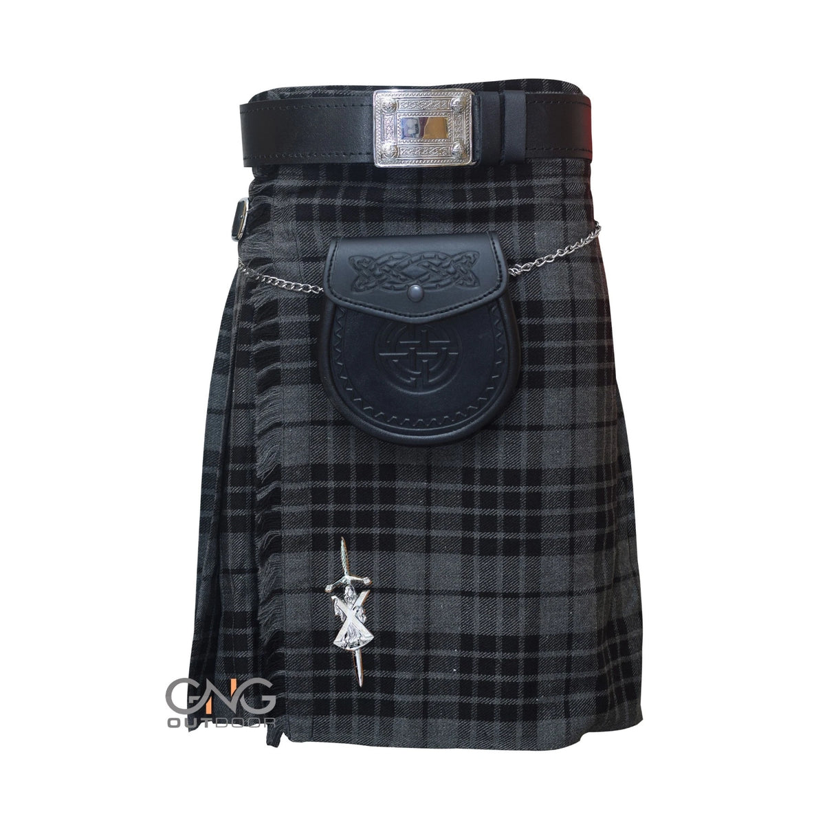 Men's Grey Watch 5 Yard kilt 5 Pieces kilt outfit Highland wedding kilt set
