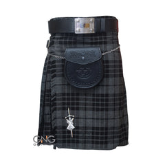 Men's Grey Watch 5 Yard kilt 5 Pieces kilt outfit Highland wedding kilt set