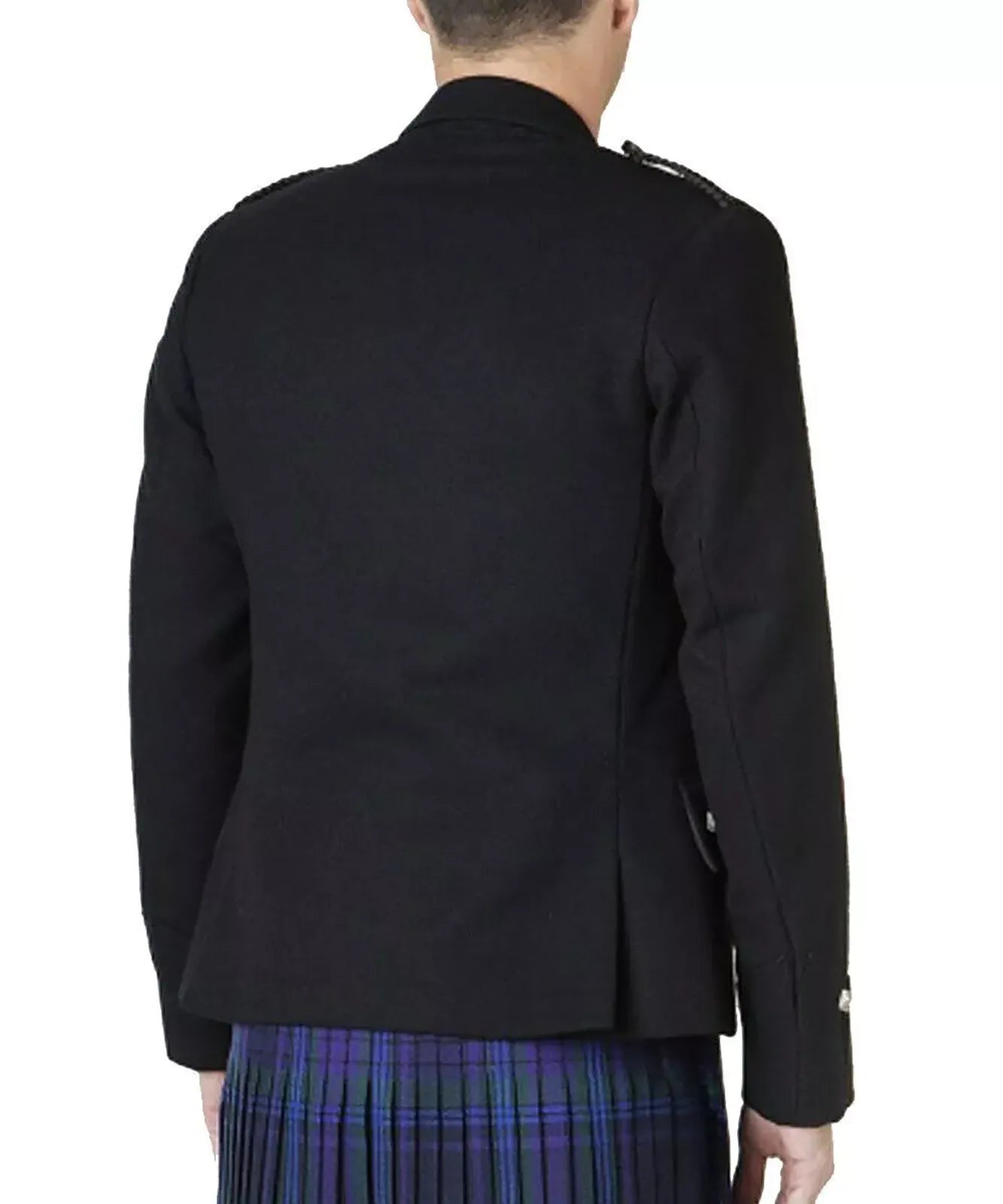 Men’s Scottish Black Prince Charlie jacket and 5 button waistcoat