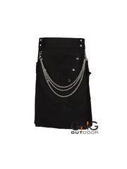 Men's Black Utility Chain Gothic Kilt Sizes 28" to 62"