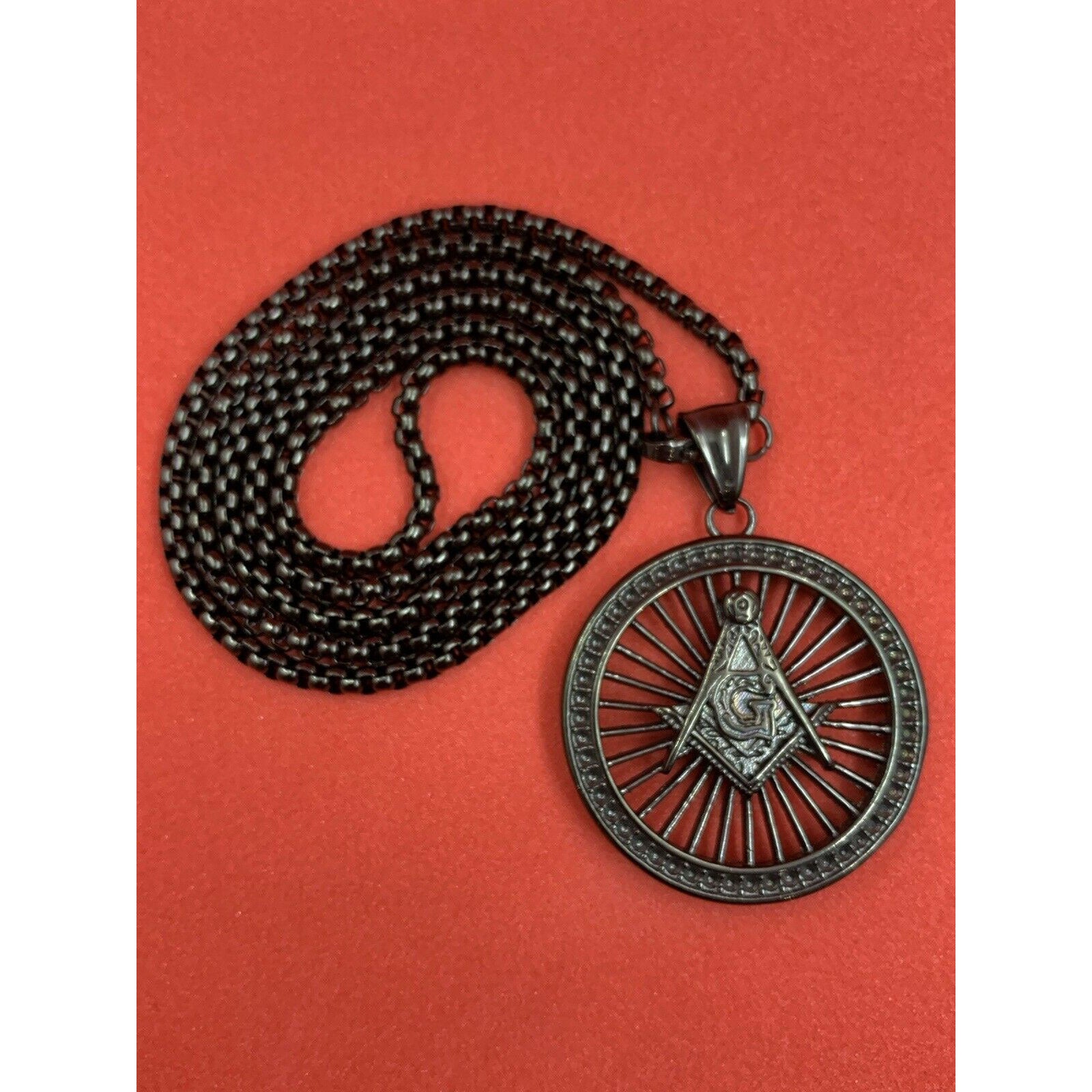 Masonic Square And Compass Black G Symbol Pendant Unisex Masonic Neck Pendants