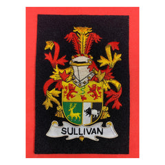 Sullivan Family Crest Badge Hand Embroidered Bullion and Wire Family Crest Badges