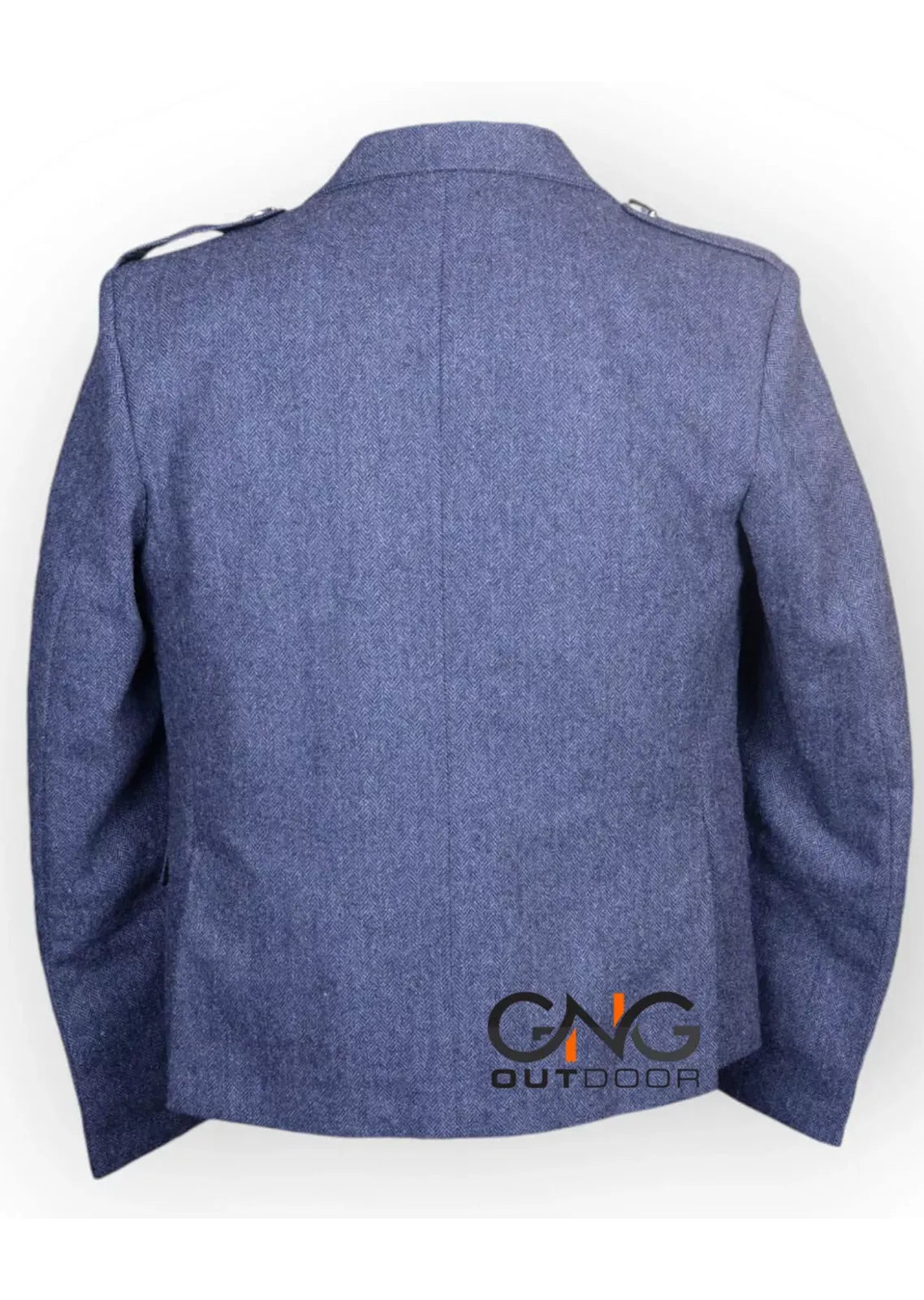 Blue Tweed Argyle Kilt Jacket With Vest - Men's Tweed Wool Wedding Argyle Jacket