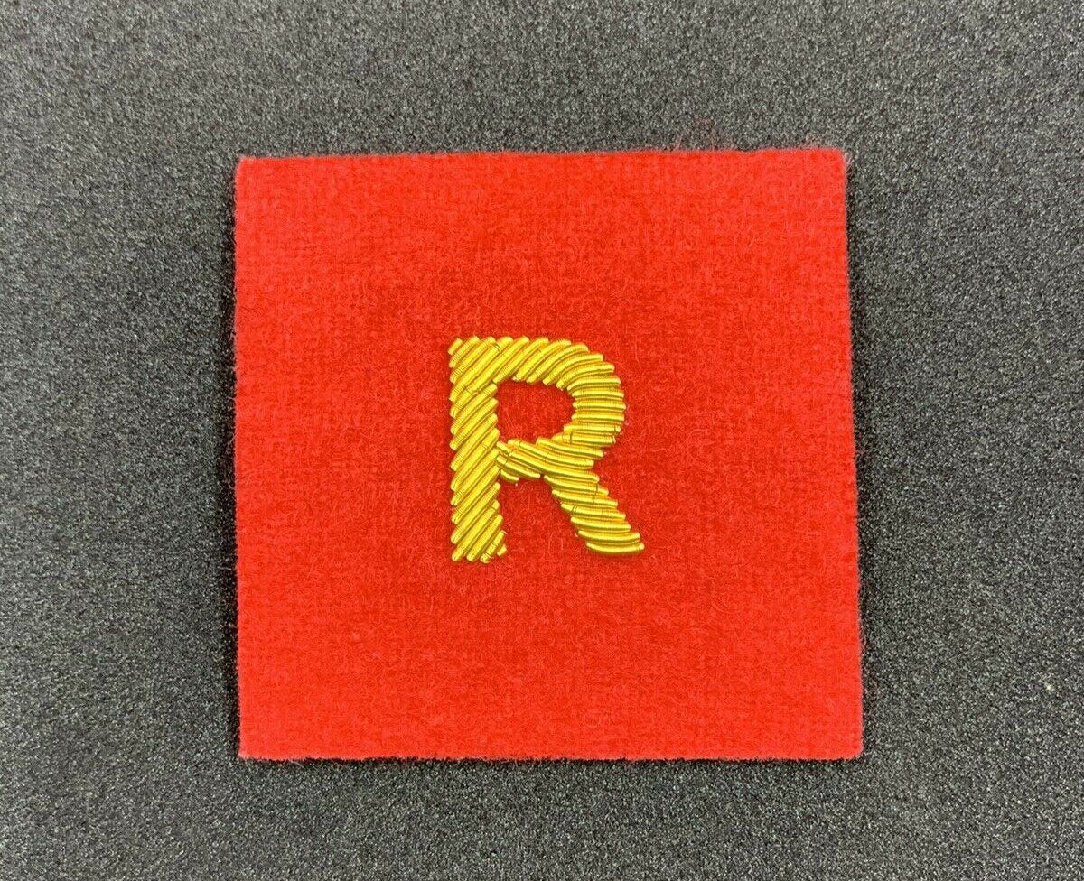 Military R Badges Handmade Mess Dress R Gold Bullion Badge On Red Felt