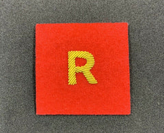 Military R Badges Handmade Mess Dress R Gold Bullion Badge On Red Felt