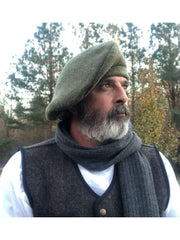 Green Wool Scot Bonnet Tam Hat Scottish Highlander Traditional Kilt Beret