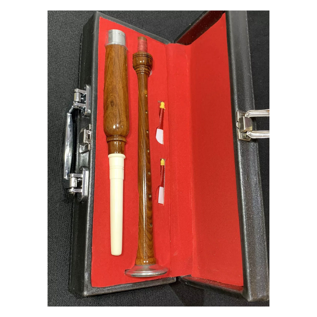 Great Highland Bagpipe Practice Chanter Rosewood And Chrome With Imitation Ivory
