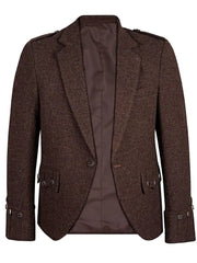 Men's Brown Tweet Argyle Kilt Jacket And 5 Button Vest Wedding Kilts Jacket