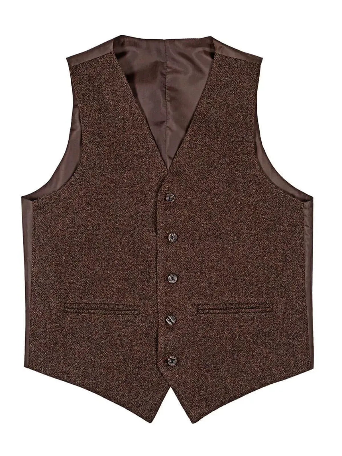 Men's Brown Tweet Argyle Kilt Jacket And 5 Button Vest Wedding Kilts Jacket