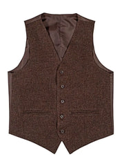 Men's Brown Tweet Argyle Kilt Jacket And 5 Button Vest Wedding Kilts Jacket