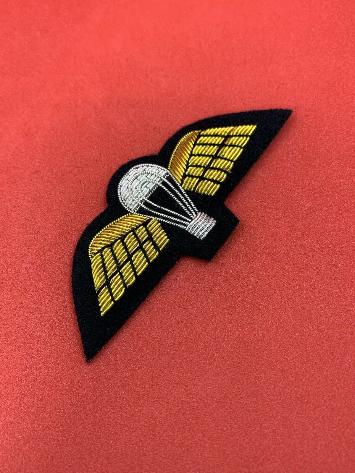 British Army Number 1 Dress Para Wings Embroidered Gold Bullion Wing On Black