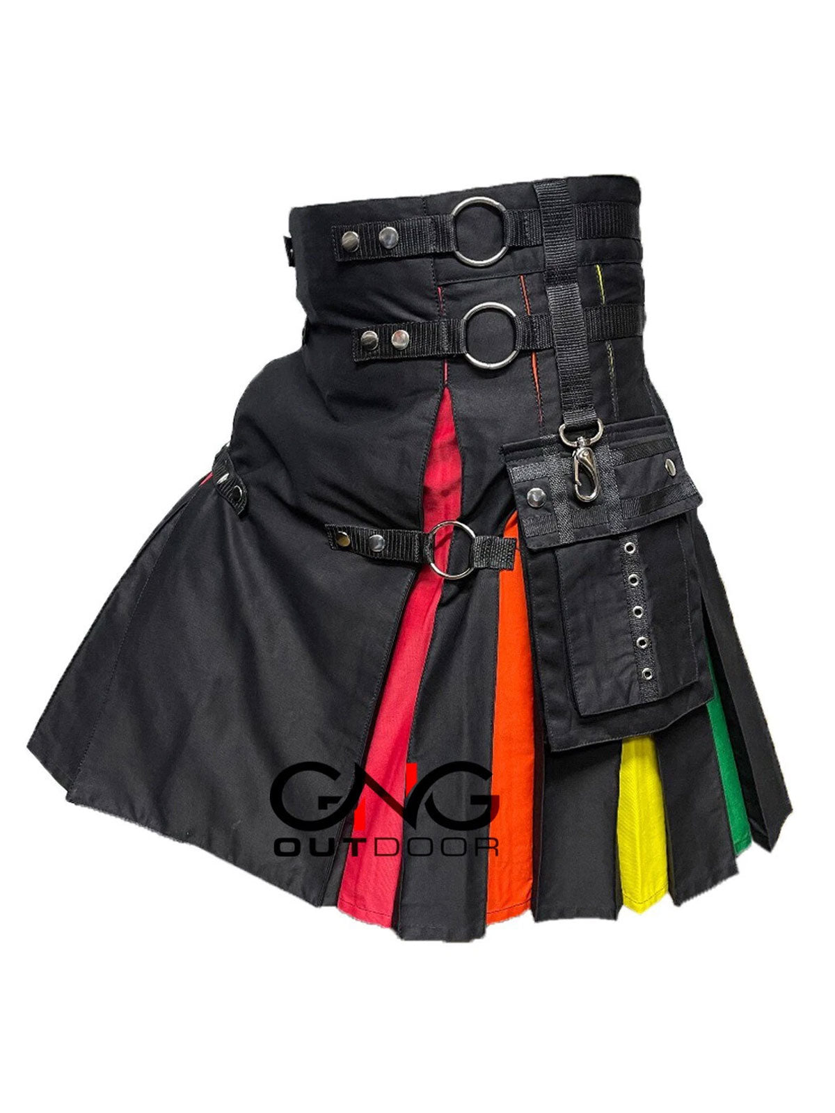 Men's Rainbow Nylon Straps Hybrid Pride Kilt Custom Size LGBT Kilt