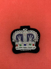 Police Shoulder Rank Crowns Hand Embroidered Silver Bullion Wire Crowns