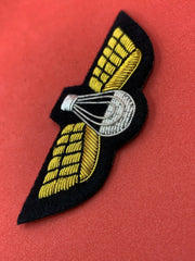 British Army Number 1 Dress Para Wings Embroidered Gold Bullion Wing On Black