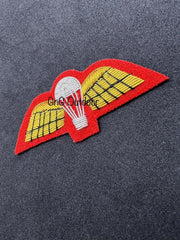 British Army Number 1 Dress Para Wings Hand Embroidered Gold Bullion Wing On Red