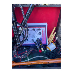 Full Size Professional Black Bagpipe Rosewood Silver Mounts Mackenzie Bagpipe