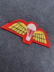 British Army Number 1 Dress Para Wings Hand Embroidered Gold Bullion Wing On Red