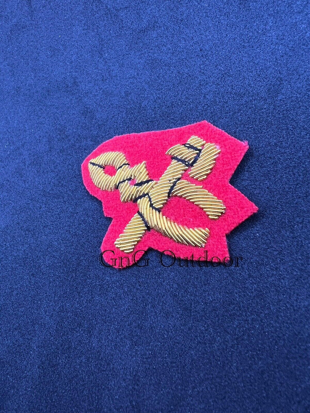 REME Artificer Hammer And Tongs Mess Dress Gold Hand Embroidered On Scarlet Felt