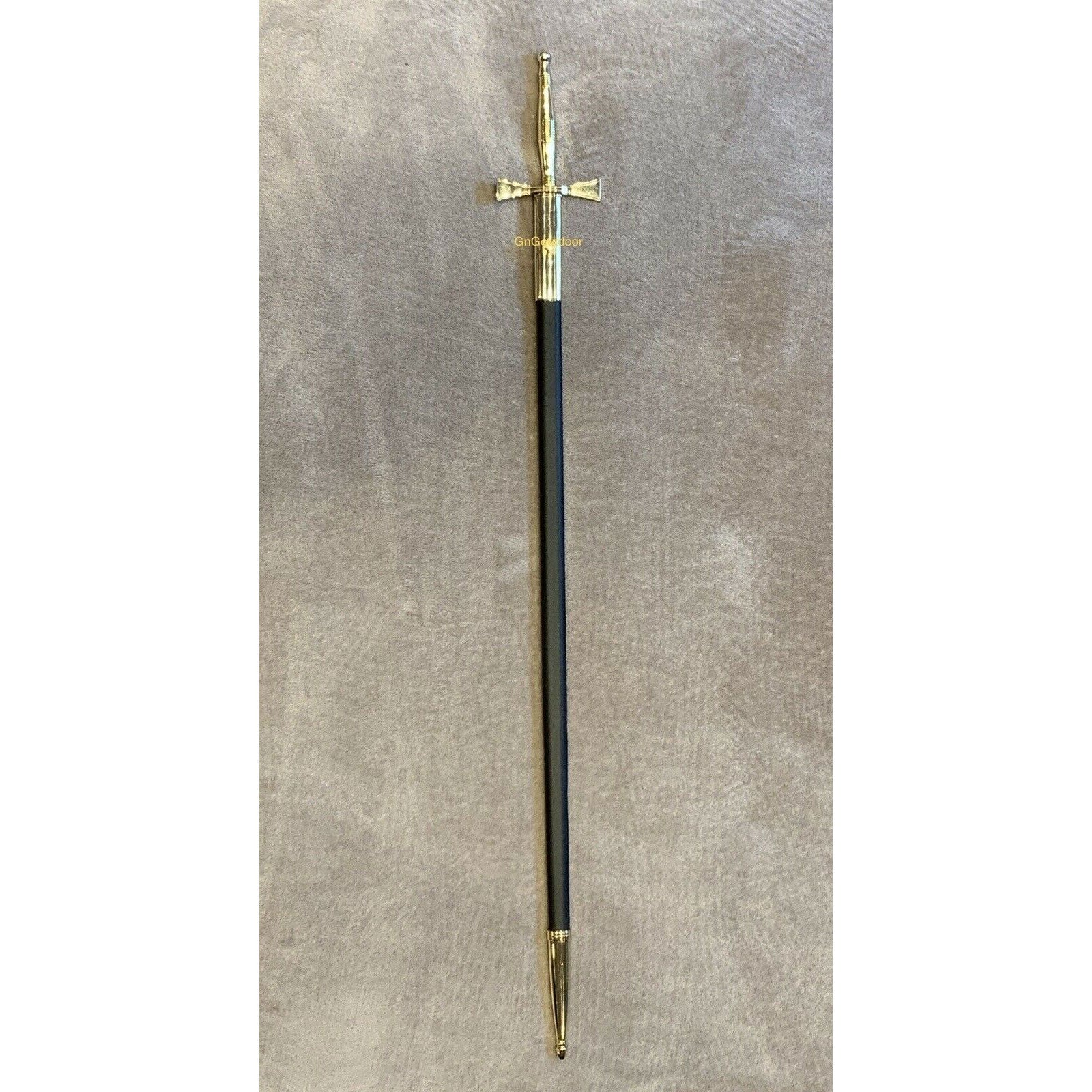 Masonic Ceremonial Blunt Sword With Gold Hilt And Black Scabbard Masonic Sword
