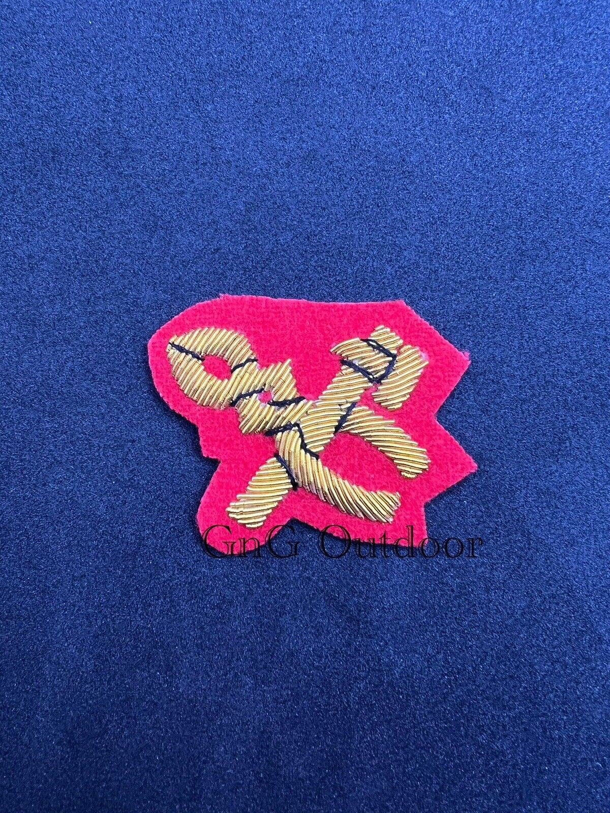 REME Artificer Hammer And Tongs Mess Dress Gold Hand Embroidered On Scarlet Felt
