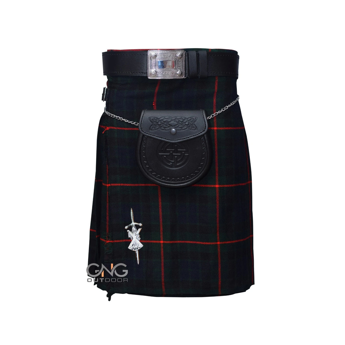 Men's Gun Tartan 5 Yard kilt 5 Pieces kilt outfit Highland wedding kilt set