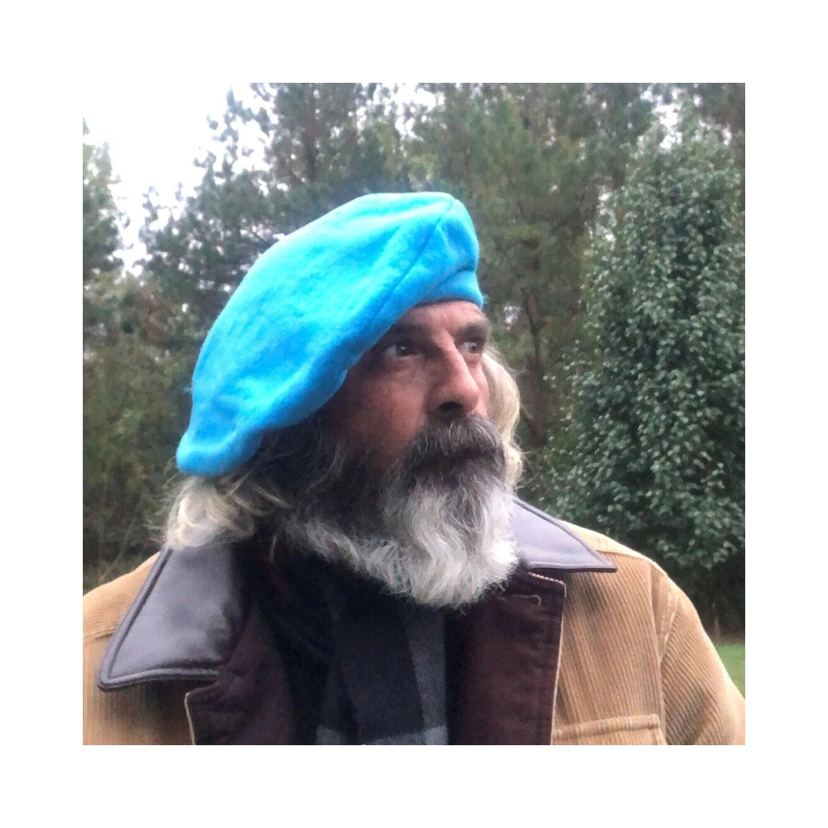 Sky Blue Alpaca Wool Bonnet Scottish Tam Beret Hat Kilt Tartan Accessory