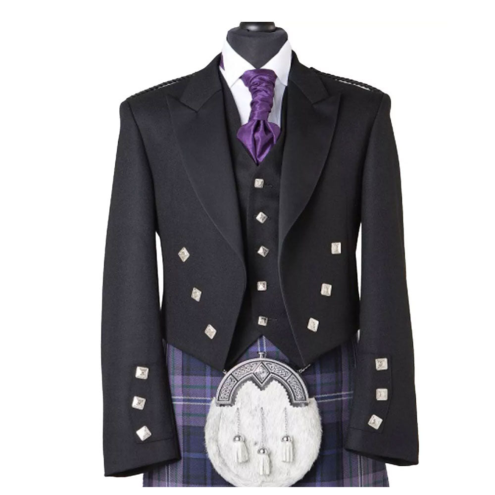 Men's Wedding Kilt Outfit Prince Charlie Jacket 12 Pieces Kilt Outfit