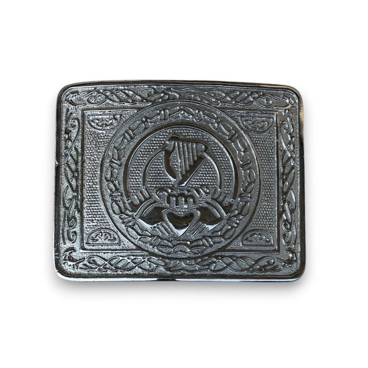 Scottish Harp Design Kilt Buckle Chrome Finish Belt Buckle