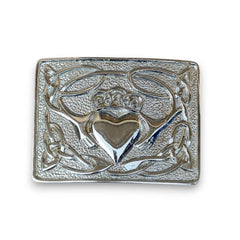 Heart Style Belt Buckle Chrome Finish Scottish Kilt Belt Buckle