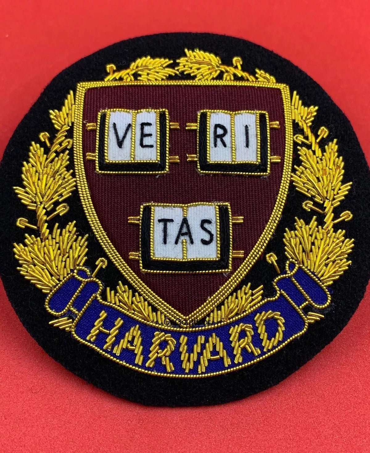 Harvard University Blazer Badge Hand Embroidered Bullion Wire University Patch