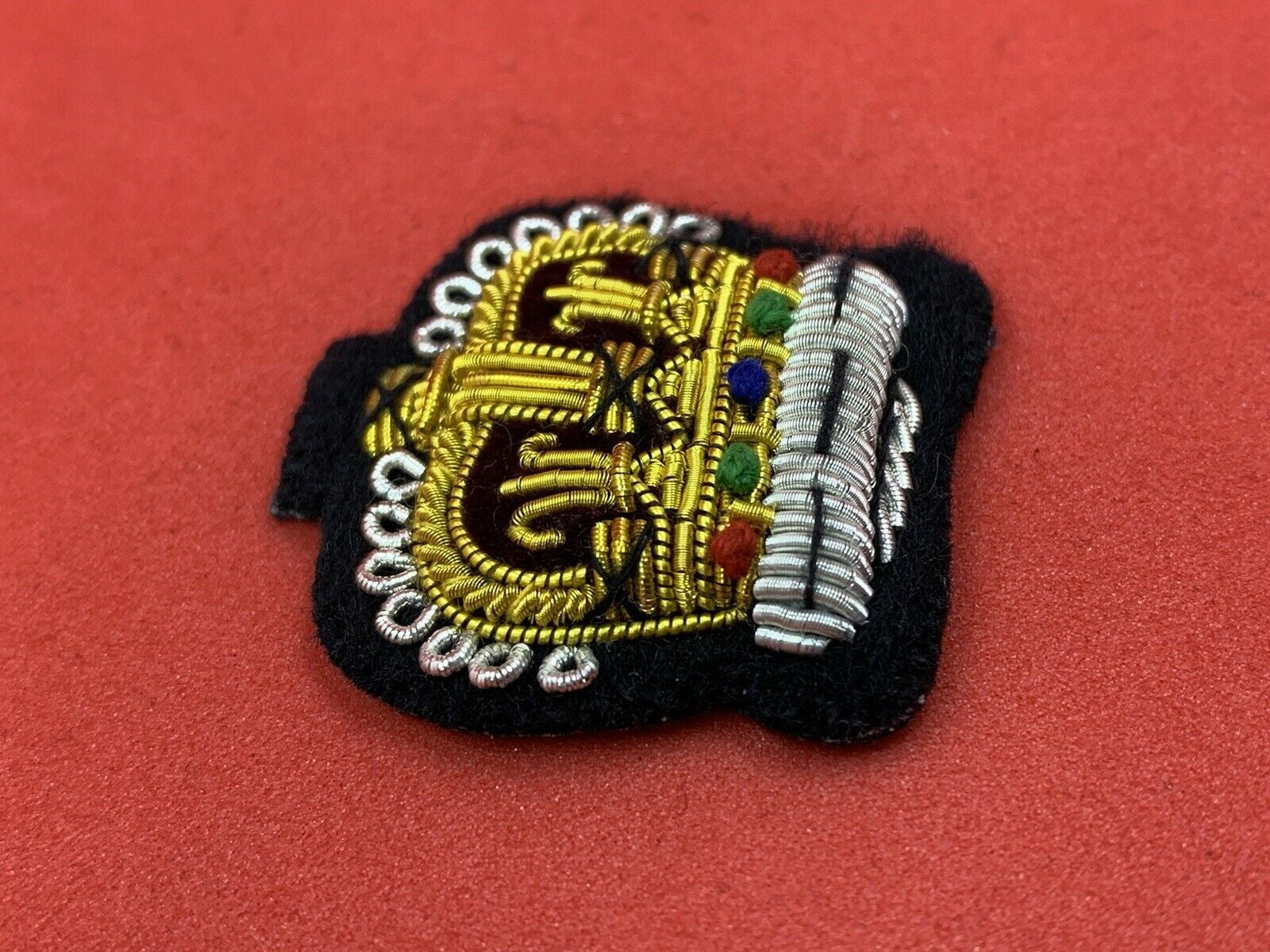 Staff Sergeant Crown Mess Dress Hand Embroidered Bullion And Wire Crown On Black
