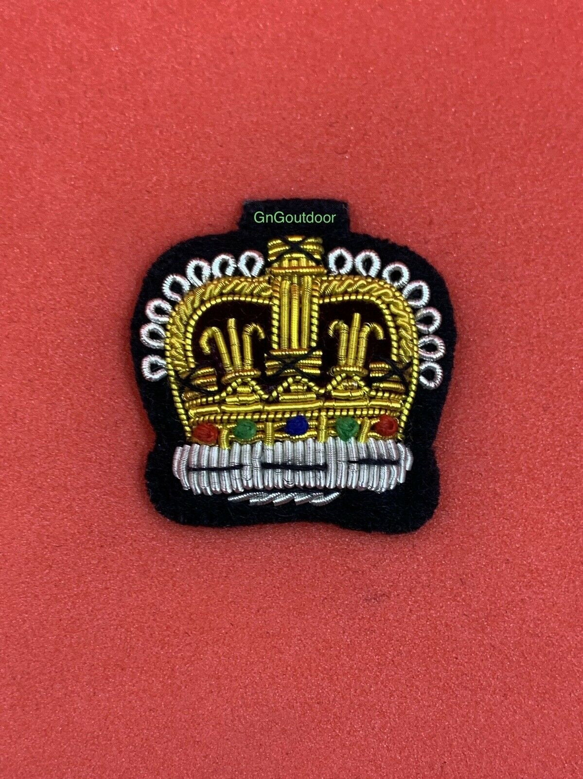 Staff Sergeant Crown Mess Dress Hand Embroidered Bullion And Wire Crown On Black