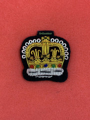 Staff Sergeant Crown Mess Dress Hand Embroidered Bullion And Wire Crown On Black
