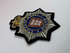 State Of Jersey Police Embroidered Bullion Wire Blazer Badge Police Memorabilia