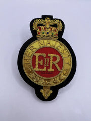 Her Majesty Queen Elizabeth II Blazer Badge EIIR Hand Embroidered Bullion Wire Patch