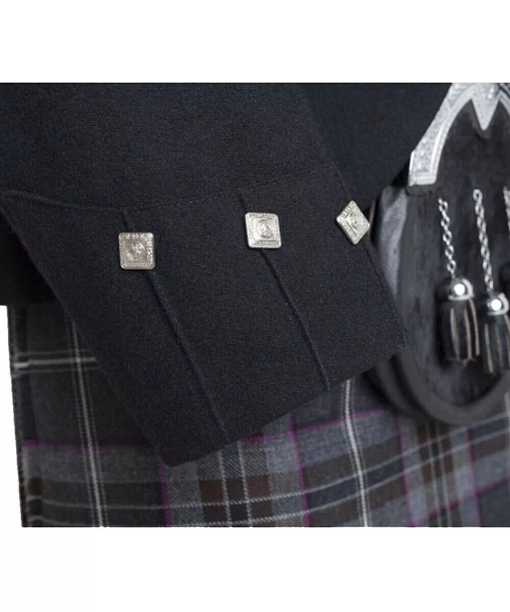 Men's Argyle Kilt Jacket And 5 Button Vest Scottish Wedding Kilts Jacket