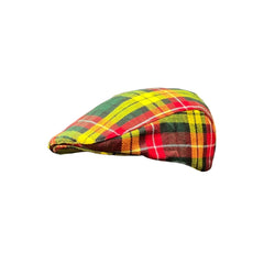 Scottish Men's Buchanan Tartan Flat Hat Elastic Fitting Tartan Cap