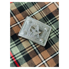 Scottish Masonic Badge kilt Belt Buckle Chrome Finish Celtic Belt Buckle