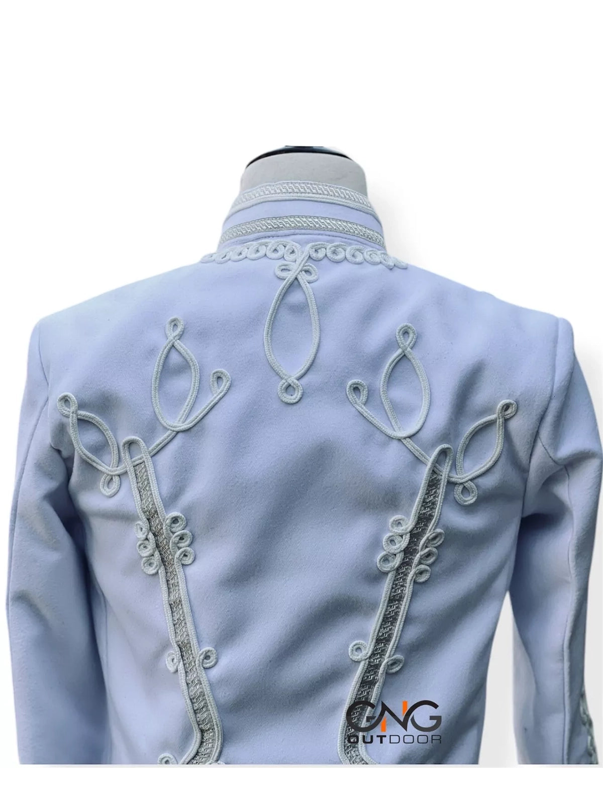 Napoleonic White Wool Military Jacket Steampunk Military Jacket Tunic Jacket