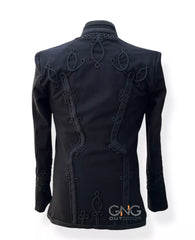 Napoleonic Black Wool Military Jacket Steampunk Military Jacket Tunic Jacket