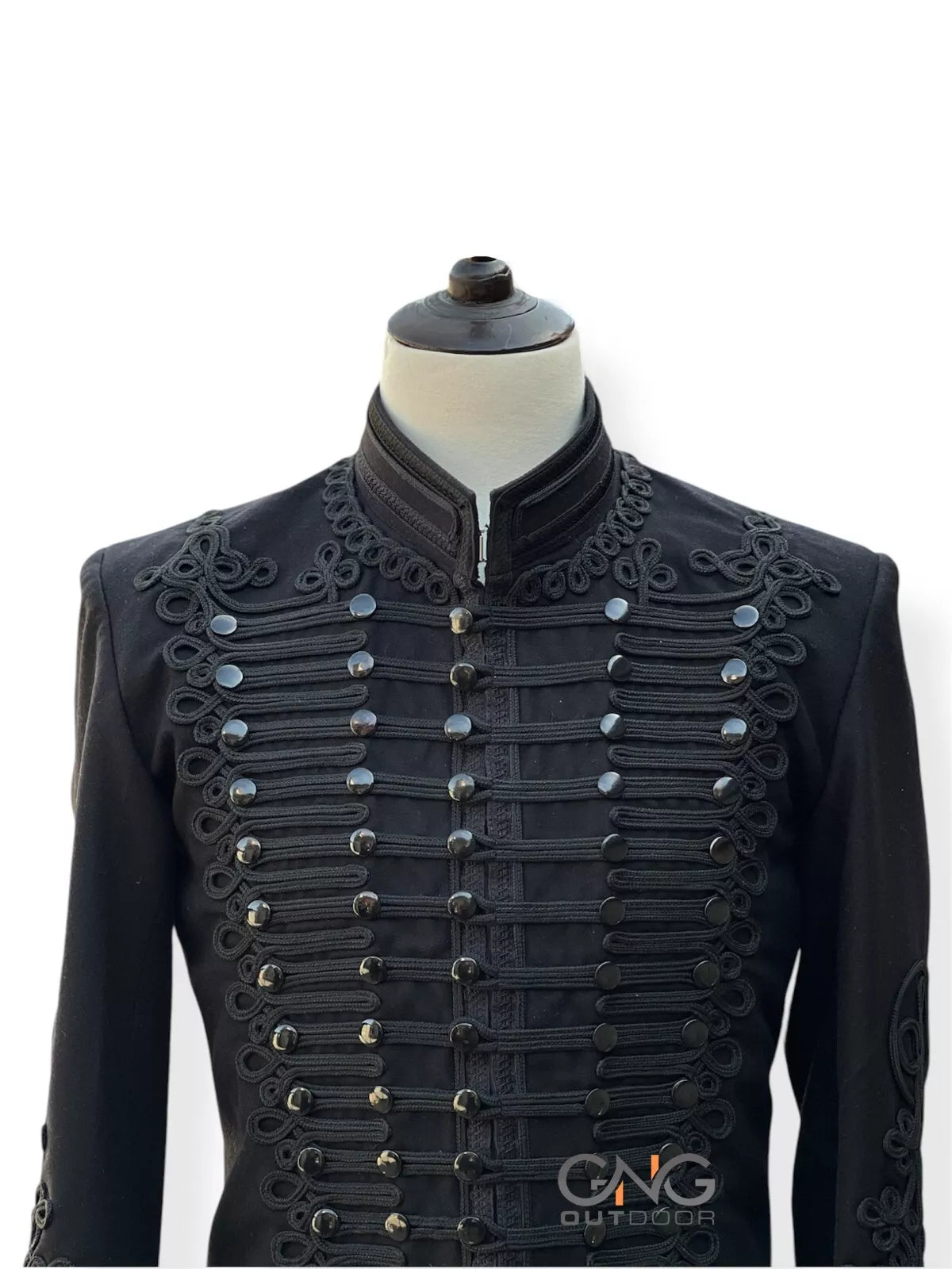 Napoleonic Black Wool Military Jacket Steampunk Military Jacket Tunic Jacket